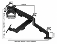 Nouveau support d'écran d'ordinateur simple de 17 à 32 pouces avec construction métallique, couleur noire, inclinaison à 90 degrés
