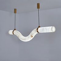 Lustre moderne de luxe rond en albâtre industriel pour salon, hôtel, plafond, calcite, décoration intérieure, éclairage, suspension
