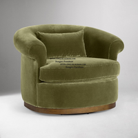 Fauteuil de détente au design moderne, modules en tissu velours noir, fauteuil d'appoint pour salon, pieds en métal pour l'aventure à la maison