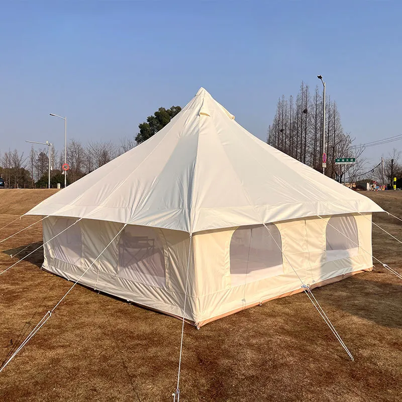 Neue Innovation wasserdichtes Camping-Dachzelt ohne Stange 3 m 3-4 Personen wasserdicht im Freien Familie Luxus-Baumwolljurte-Zelt
