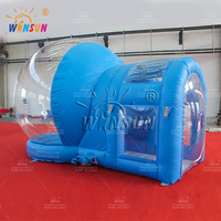 Dôme gonflable transparent en PVC WINSUN avec fond à thème, location de globe à neige pour fête à bulles, tente à air pour boule de neige, catégorie de produits