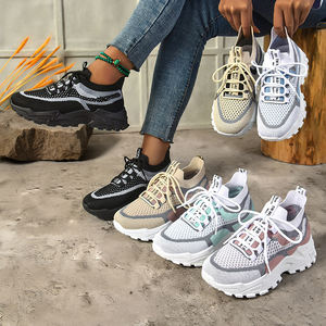 Zapatillas Deportivas Casuales para Mujer con Cordones, Transpirables, Tejidas, para Caminar al Aire Libre, con Plantilla de Malla de PVC Cómoda - Product Image 1