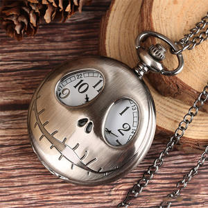 Estilo antiguo Nochebuena Horror ahuecado Calavera Clamshell Reloj <span class=keywords><strong>de</strong></span> bolsillo <span class=keywords><strong>de</strong></span> cuarzo Caja <span class=keywords><strong>de</strong></span> acero inoxidable Fabricantes al por mayor - Product Image 5