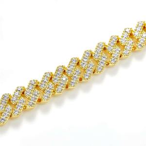 Moissanite Brilliant Cut Diamond Luxury Unisex Bracelet 10 Kt <b>Solid</b> <b>Gold</b> Square Cuban Link Iced Out Moissanite Bracelet - Product Image 4