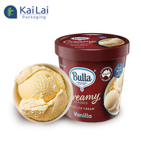 Pot à glace jetable écologique en gros, réutilisable, avec logo personnalisé et cuillère