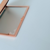 Boîtier compact vide pour fard à paupières ou blush, en plastique, avec logo personnalisé, finition or rose électroplaqué, pour palette de fards à paupières