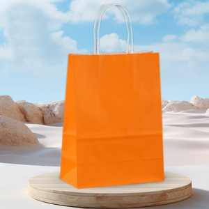 Multi-size Kraft Paper Gift Shopping Bags Custom Printed Logo Durable Paper Handbags For Daily Gift Birthday Festival Pack - Product Image 1