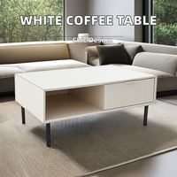 Table Basse Industrielle en Bois Blanc de Luxe Personnalisée, Convertible pour Salon, Salle à Manger, Maison, Villa, Extérieur, Cuisine, Chambre, Hôtel