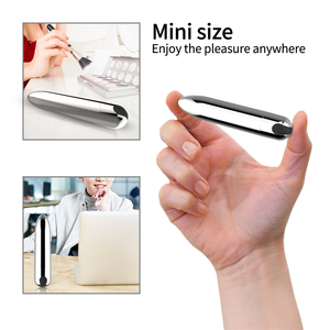 USB перезаряжаемый мини беспроводной вибратор пуля 10-скоростной серебристый G-Spot металлическая секс-игрушка для женщин - Product Image 6