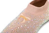 Chaussures de danse jazz en tricot avec strass scintillants OEM, ultra-flexibles, respirantes, parfaites pour les spectacles sur scène et la pratique de la danse