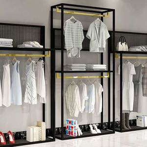 Espositore per abiti da uomo e da donna appendiabiti in tessuto metallico espositore per abbigliamento combinazione negozi di abbigliamento espositore - Product Image 3