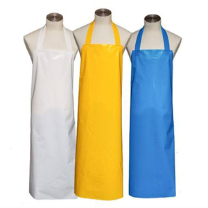 <strong>White</strong> Color Sleeveless Adult <strong>Apron</strong> Reusable Eco-Friendly Waterproof Oil-proof PVC Leather Waist Kitchen Canteen Meal Lined - Product Image 6