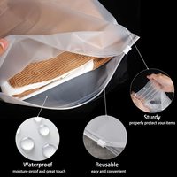 Vente en gros de vêtements robustes couvertures oreillers couettes stockage imperméable plastique grande taille transparent pe sac à fermeture éclair