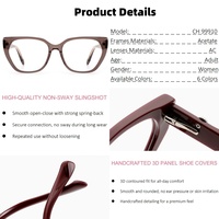 Prêt à expédier : Montures de lunettes optiques de luxe haut de gamme en acétate pour femmes avec ornement, anti-lumière bleue, pour usage quotidien