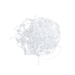 Chaîne de perles de Noël en cristal de 2 m, perles dorées et blanches, utilisée pour la décoration de l'arbre de Noël, les mariages et la décoration intérieure. - Product Image 6