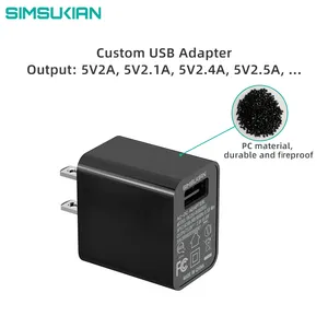 Netzteil 5V 1A 2A 2.1A 2.4A 2.5A USB Abnehmbarer Stecker Netzteil Austauschbarer Stecker USB-Ladegerät