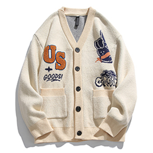 Oem <strong>Cardigan</strong> Custom Male Jacquard <strong>Cardigan</strong> <strong>Sweater</strong> Men Chenille Embroidered Letter Button Pocket Autumn <strong>Cardigan</strong> Knitted <strong>Sweater</strong> - Product Image 1