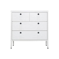 Meubles de salon de chevet en métal à 4 tiroirs Armoire de rangement cosmétique en acier avec tiroirs pour chambre à coucher