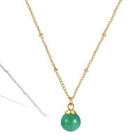 Collier de perles espacées ornées de breloques vintage, perles d'émeraude de forme ronde, bijoux exquis de style chinois classique, vente en gros TGXL14667