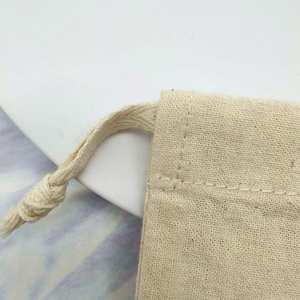 Folded and Locked Hem Cotton Strap Jewelry Drawstring Bag <b>Hemp</b> Bags Storage Pouch Gift Packaging - Product Image 3