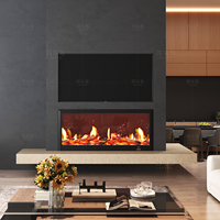 Cheminée électrique murale de luxe moderne pour la décoration intérieure, design de créateur, 1 pièce seulement, avec effet de flamme de soie, intégrée au meuble TV