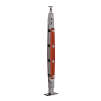 Poteau de balustrade en acier inoxydable doré 304 316, colonne métallique, support de main courante, poteau de main courante carré rond pour système de garde-corps d'escalier