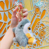 Vente en gros de porte-clés kawaii figurine requin et chat accessoires de sac jouets animaux en peluche poupées en peluche pour la décoration