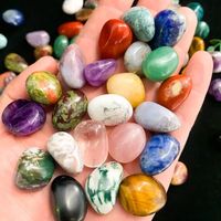 Vente en gros de cristaux de guérison naturels en turquoise bleue de 30-40 mm, forme ovale, polis, Feng Shui, provenant du Jiangsu