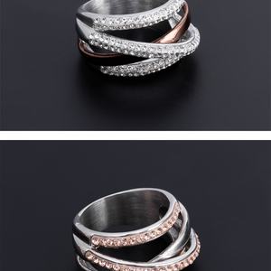 Anillo con Zirconia, Anillos de Acero Inoxidable para Mujer, Joyería Romántica, Accesorios de Diseño Sencillo - Product Image 5