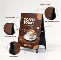 Présentoirs double face légers en forme de A, robustes, avec structure métallique pour la promotion publicitaire des cafés, des magasins de détail et des entreprises