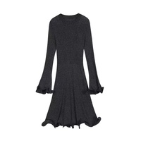 Robe blazer noire à manches longues pour femme - Design cintré à la taille, élégante pour le bureau et les occasions décontractées