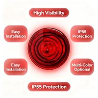 DC 12V 24V Mini LED Warnleuchte IP65 Wasserdicht Rundes Stroboskoplicht Ohne Summer für Sicherheitsalarmsystem Individuelles Logo OEM ODM