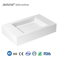 Nuevo Lavabo Moderno de Superficie Sólida con Drenaje Oculto - Salida Invisible, Estilo Minimalista, Fácil de Limpiar para Baño y Hospital