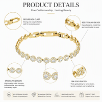Bracelet en argent 925 véritable plaqué or tendance Kirin Custom, avec zircon, OEM ODM