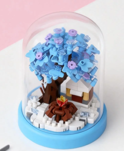 Blocs de construction de maison <span class=keywords><strong>dans</strong></span> <span class=keywords><strong>les</strong></span> <span class=keywords><strong>arbres</strong></span> à fleurs de cerisier |   Mini paysage kawaii <span class=keywords><strong>avec</strong></span> couvercle en verre |   Décoration d'intérieur et cadeaux - Product Image 3