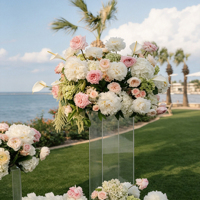 Boules de fleurs en soie blanche et en soie mélangée de luxe en gros – Boules de roses blanches et rose clair pour mariages et rentrée scolaire