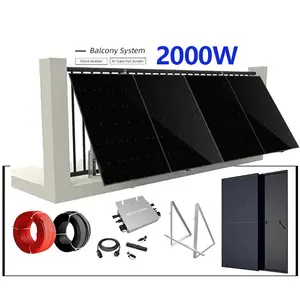 Zonne-Energie Grid Tie Micro Inverter Alles In Een Zonnepaneel 600W Set Plug And Play Solar Kit 2kw Zonne-Energie Balkonsysteem