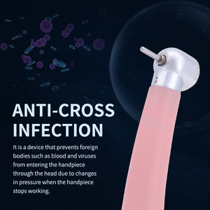 Высокоскоростной стоматологический наконечник с одним распылением воды с электрическим источником питания и розовой пластиковой ручкой - Product Image 2