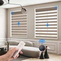 Stores zébrés horizontaux modernes en polyester, motorisés Zigbee, occultants à 95 %, intelligents, pour hôtels et bureaux