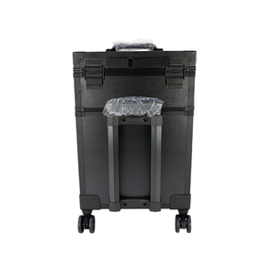 Valise de maquillage à roulettes avec éclairage LED réglable 3 couleurs, noire, portable, logo professionnel personnalisable, couleur personnalisable - Product Image 5