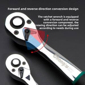 Набор ручных инструментов из 124 предметов из стали Cr-V: метрические трещоточные ключи и головки для авторемонта, прочный набор инструментов в кейсе - Product Image 4