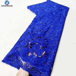 <span class=keywords><strong>Dentelle</strong></span> soluble dans l'eau Sinya Luxury Crystal Stone, 5 yards, tissu en <span class=keywords><strong>dentelle</strong></span> guipure brodée en <span class=keywords><strong>mousseline</strong></span> africaine de haute qualité pour femmes - Product Image 3