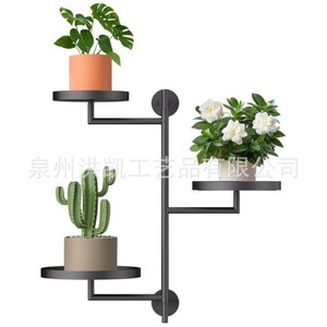 Soporte giratorio de metal negro de 3 niveles para plantas de ventana, estante para macetas, soporte decorativo para flores para el hogar. - Product Image 5