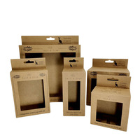 Boîte de papier Kraft d'impression couleur Boîte de chargeur de boîte de câble électronique pliante rectangulaire avec fenêtre