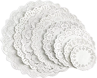 Napperons en papier dentelle personnalisés avec logo, jetables, pour fête