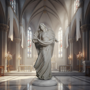 Escultura de Ángel de Resina Blanca - Figura Espiritual Tallada <span class=keywords><strong>a</strong></span> <span class=keywords><strong>Mano</strong></span> para Decoración del Hogar, Jardín, Patio - Product Image 4