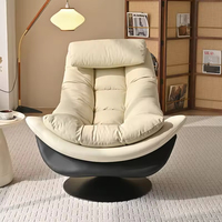 Fauteuil inclinable pivotant avec dossier réglable et coussin moelleux pour salon, balcon, chambre, maison