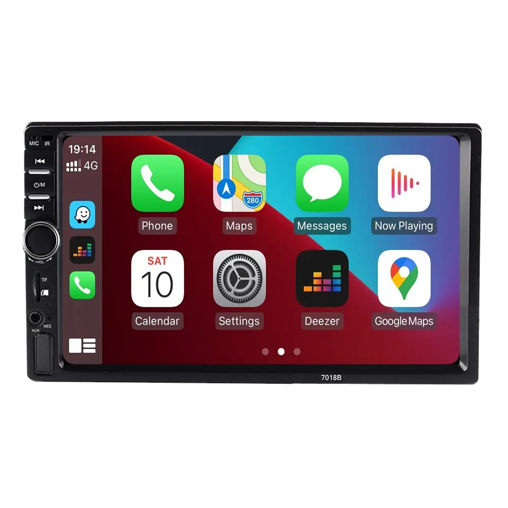 Lehx 2 Din Auto Radio Stereo Fm Audio Stereo Mp5 Speler Bluetooth 7 "Touch Screen Usb Sd Voor Autoradio Apple Carplay Android Auto