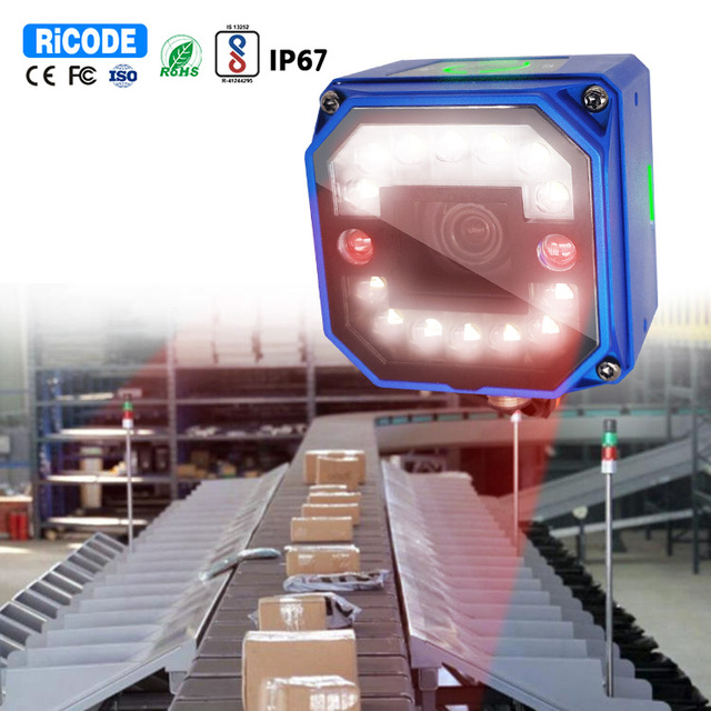 OEM IP67 Fixed QR Code Scanner 2D Ethernet Industrial Fixed Barcode Scanner for Conveyor Assembly Line pharmanceutical Industry
