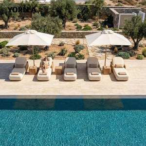 Conjunto de Muebles de Jardín Minimalistas y Modernos, Estilo Resort, Muebles de Patio de Teca, Tumbona para Piscina y Sofá Seccional para Jardín - Product Image 3